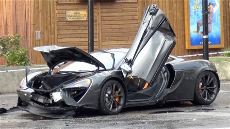 Mclaren 570s Crashed £150000 Supercar Wrecked In London Youtube