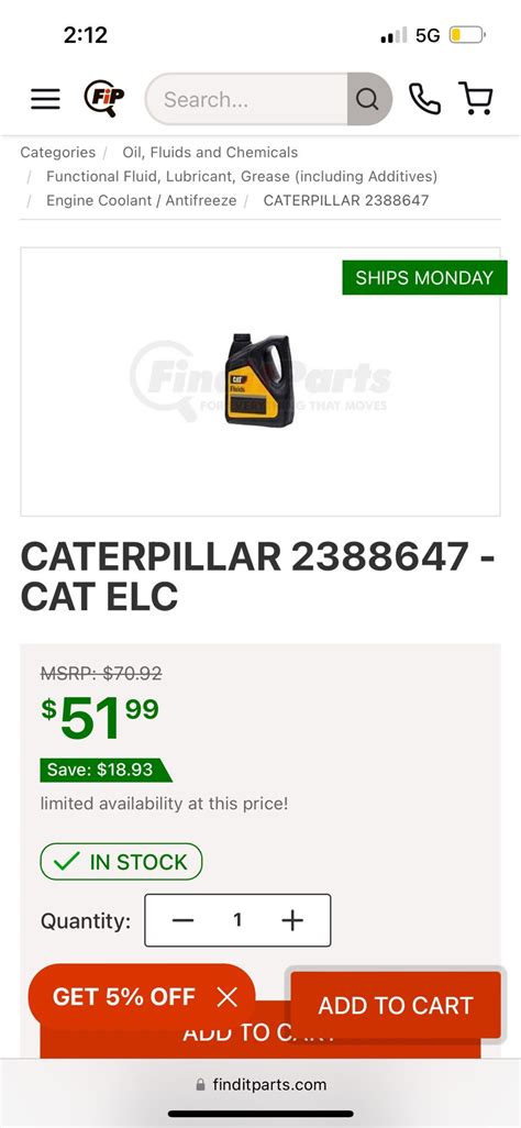 Cat Elc Extended Life Coolant For Sale In Tacoma Wa Offerup