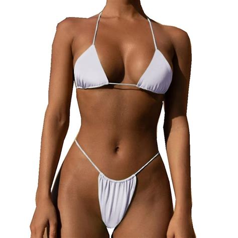 Kvinder Todelt Badedragt Sexet Badetøj Halter String Triangle Bikini