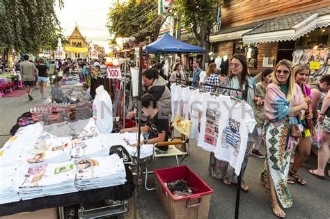 Thailand Chiang Mai Province Chiang Mai Sunday Night Market Walking