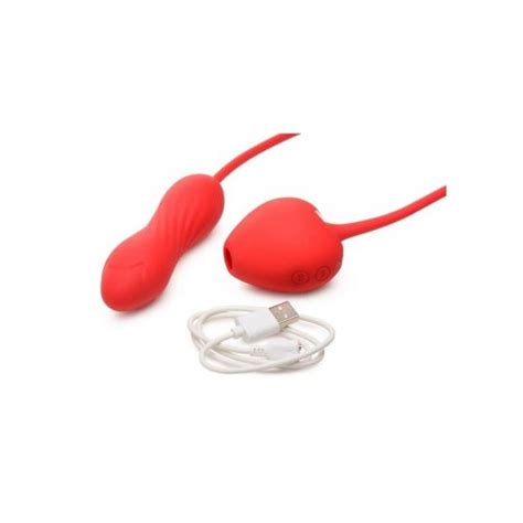 Shegasm Love On Me Rechargeable Silicone Suction Clit Stimulator And Vibrating Egg Red Sex