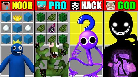 Minecraft Noob Vs Pro Vs Hacker Vs God Roblox Rainbow Friends Crafting