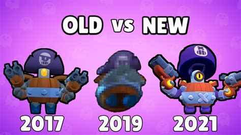 Brawl Stars Darryl Evolution 2017 Vs 2019 Vs 2021 Old Vs New Youtube