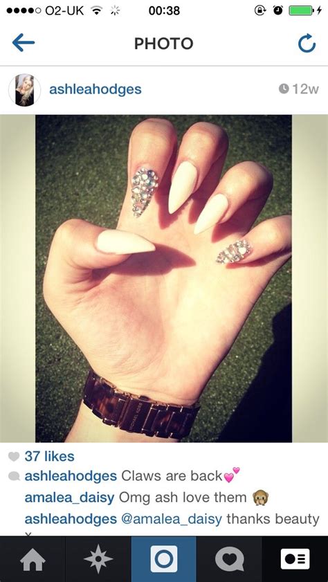 Creamy nude diamantés Nails Nail designs Ashes love