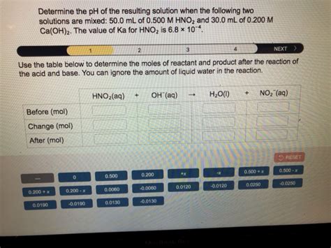 Solved Determine The Ph Of The Resulting Solution When The Chegg