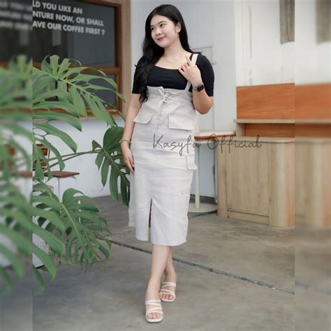 Jual Najwa Overall Rok Cargo Twill Combed Jumpsuit Cargo Wanita