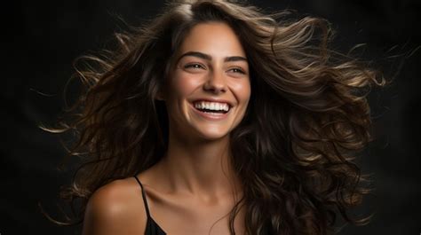 Cara Sonriente Chica Feliz Mostrando Su Modelo De Producto Para El