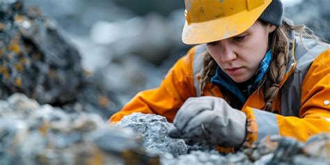 analyzing rock samples  studying mining sites  geologists