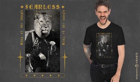 Lion King Portrait Psd T-shirt Design PSD Editable Template