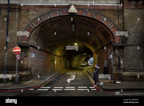 Bermondsey London UK Shand Street Passing Through A Road Tunnel