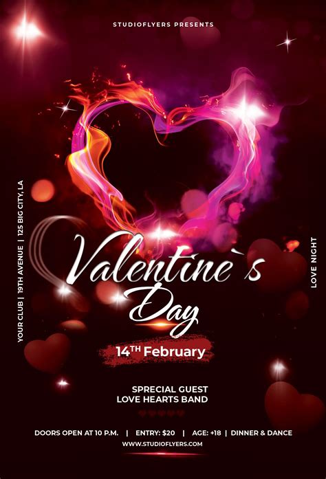 Celebrate Valentine's Day with our Free PSD Flyer Template!