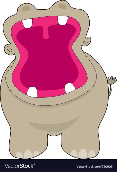 Hippo Big Mouth Royalty Free Vector Image Vectorstock