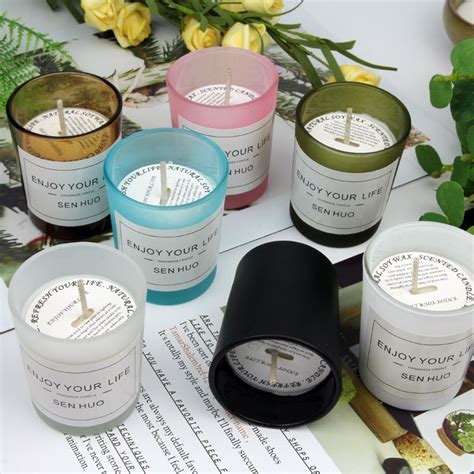 7 Flavors Glass Scented Candle Smokeless Romantic Scented Candle