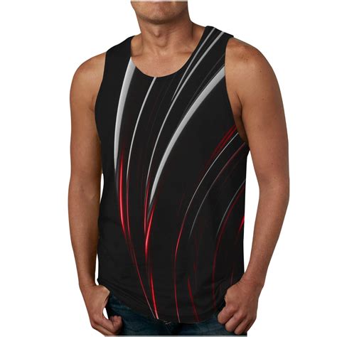 Txeol Plus Size Workout Tank Tops For Men Men D Optical Illusion Print