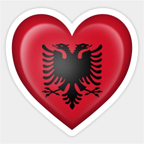 Albanian Heart Flag Love Sticker Teepublic