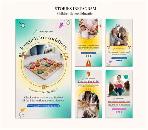 Premium PSD | Children school education instagram stories