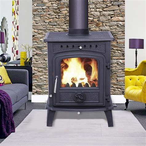 Kw Multifuel Log Burner Woodburner Cast Iron Clean Burn Wood Burning