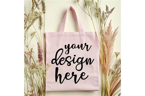 Natural Canvas Pink Tote Bag Mockup Graphic By Mockup And Design Store · Creative Fabrica