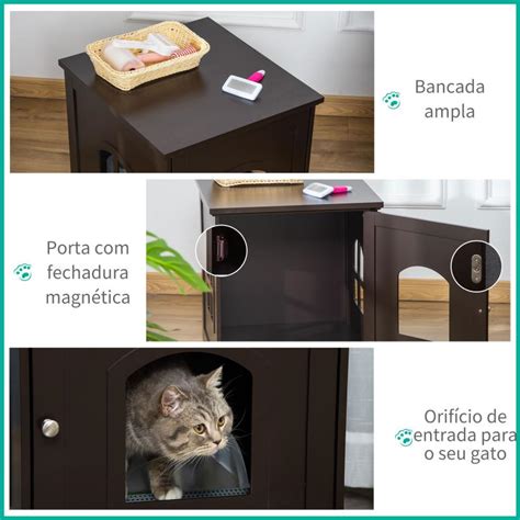 Casa Para Gatos De Madeira M Vel Para Caixa De Areia Para Gatos Em