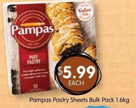 Pampas Pastry Sheets Bulk Pack 1 6kg Offer At Spudshed