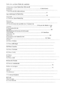 Sketchup Table des matières Table des matières Bienvenue dans SketchUp