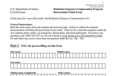 Radiation Exposure Compensation Act Reca Claim Form Application