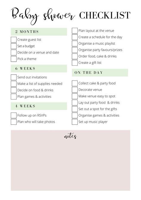 How To Plan A Baby Shower Free Printable Checklist The Mummy Bubble