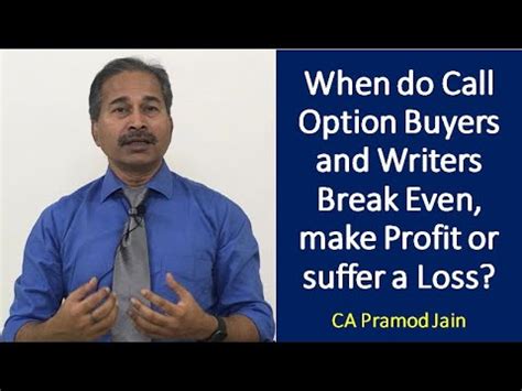 When Do Call Option Buyers And Writers Break Even Make Profit Or