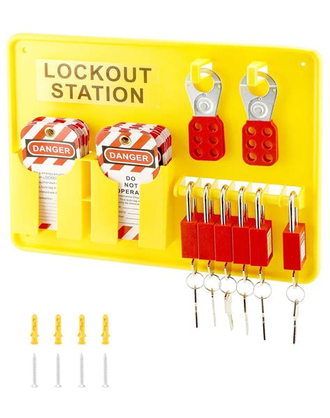 Qwork Lockout Tagout Station With Loto Kits Electrical Safety Loto Kit