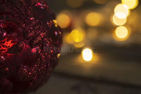 Christmas Ornament With Blurred Twinkling Light Stock Image Image Of