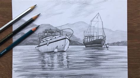 Update 76+ pencil sketch of boat best - seven.edu.vn