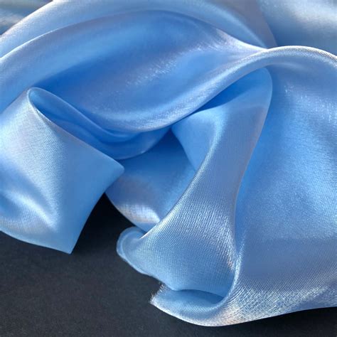 Azure Blue Organza Fabric By The Yard And Wholesale Sheer Etsy UK