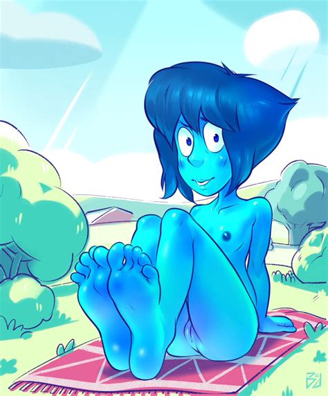 Rule 34 1girls Badrainbow Barefoot Blue Skin Feet Feet Together Flat Chest Lapis Lazuli