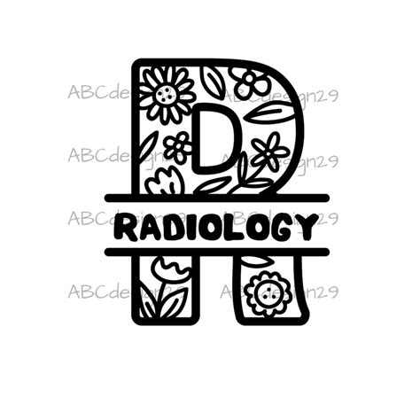 Radiology Monogram Svg Png Radiology Svg Clip Art Digital Cut File