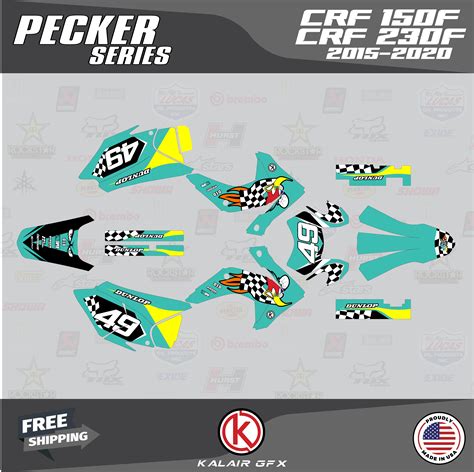 Kalair Gfx Graphics Kit For Honda Crf F Pecker Series