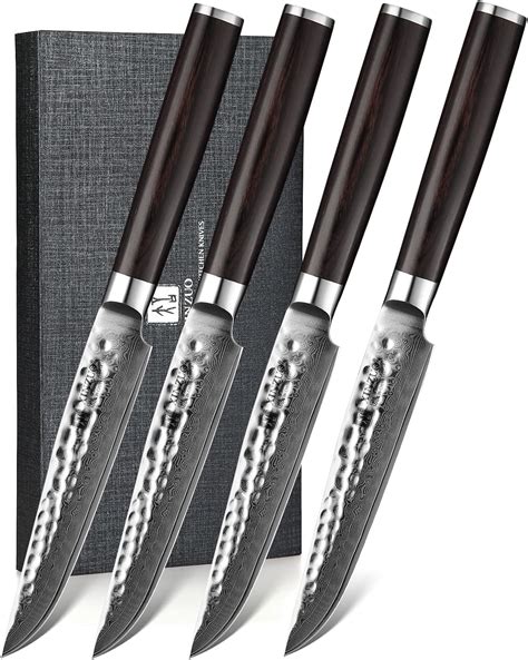 XINZUO 4Pcs Steak Knife Set 5 Inch Kitchen Table Knife 67 Layers