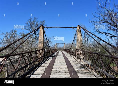 Old Suspension Bridge Stock Photo Alamy