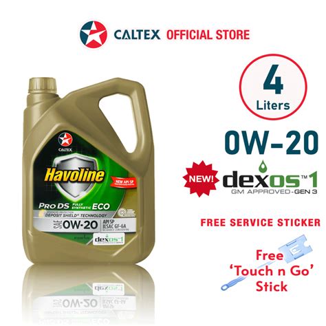 Caltex Havoline ProDS Fully Synthetic ECO 0W20 API SP 4 Liter Free