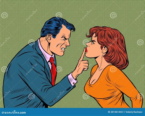 A Man And A Woman Emotionally Argue Conflict Stock Vector