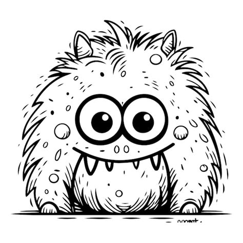 Funny Monster Cute Cartoon Monster Vector Illustration Isolated On