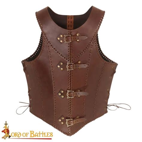 Warrioress Genuine Leather Armored Corset Brown Lord Of Battles