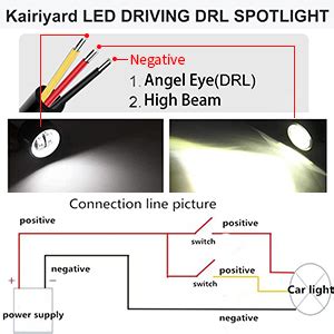 YUGAUNG Paire 3 Rond Feux LED Antibrouillard DRL Ange Yeux 6000K 80W