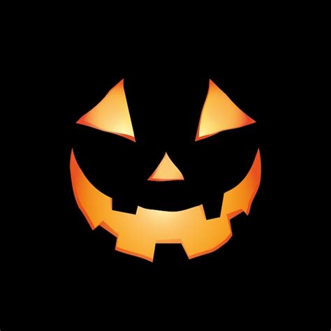 Premium Vector Happy Halloween Pumpkin Face On Black Background