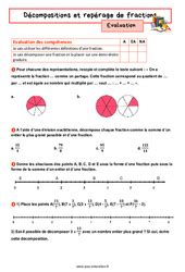 Evaluation Fractions simples 5ème Bilan et controle corrigé pdf à