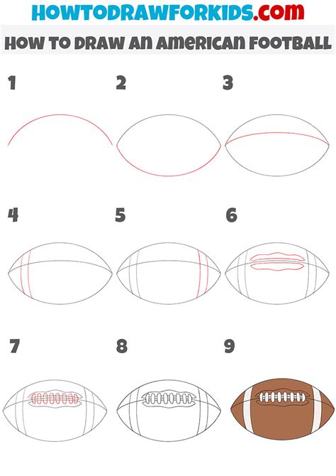 How To Draw A Football Step By Step Tutorial Historyallsports