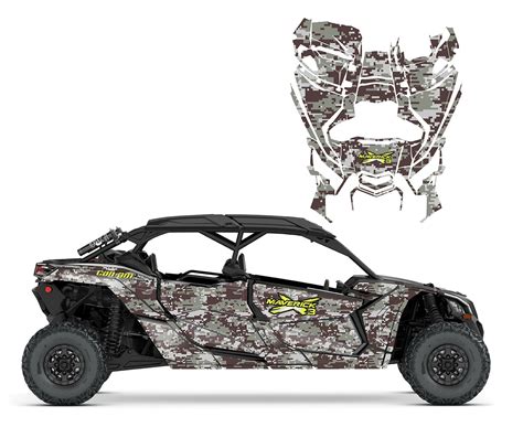 Can am Maverick X3 Max 4 seater custom graphics wrap kit Digital Camo Graphite | eBay