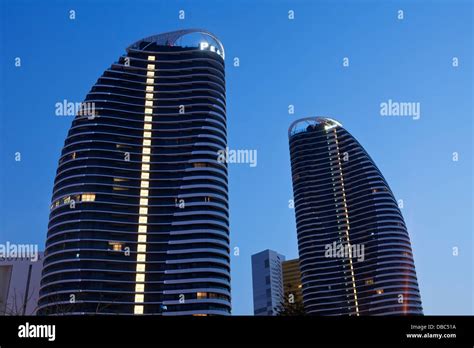 The Oracle Building At Twilight Consisting Of Two Luxury Apartment