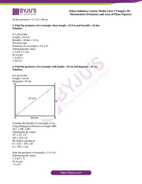 Selina Solutions Concise Maths Class 7 Chapter 20 Mensuration