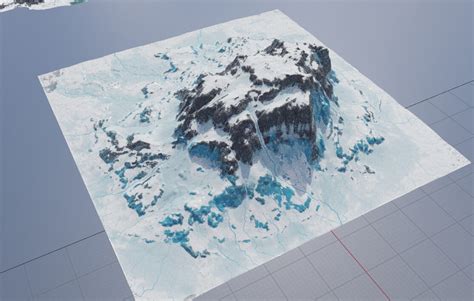 ArtStation - Glacier Terrain with 2 separate Mountains (20x20km ...