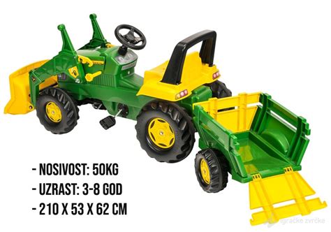 Traktor Rolly John Deere sa prikolicom i utovarivačem 811496